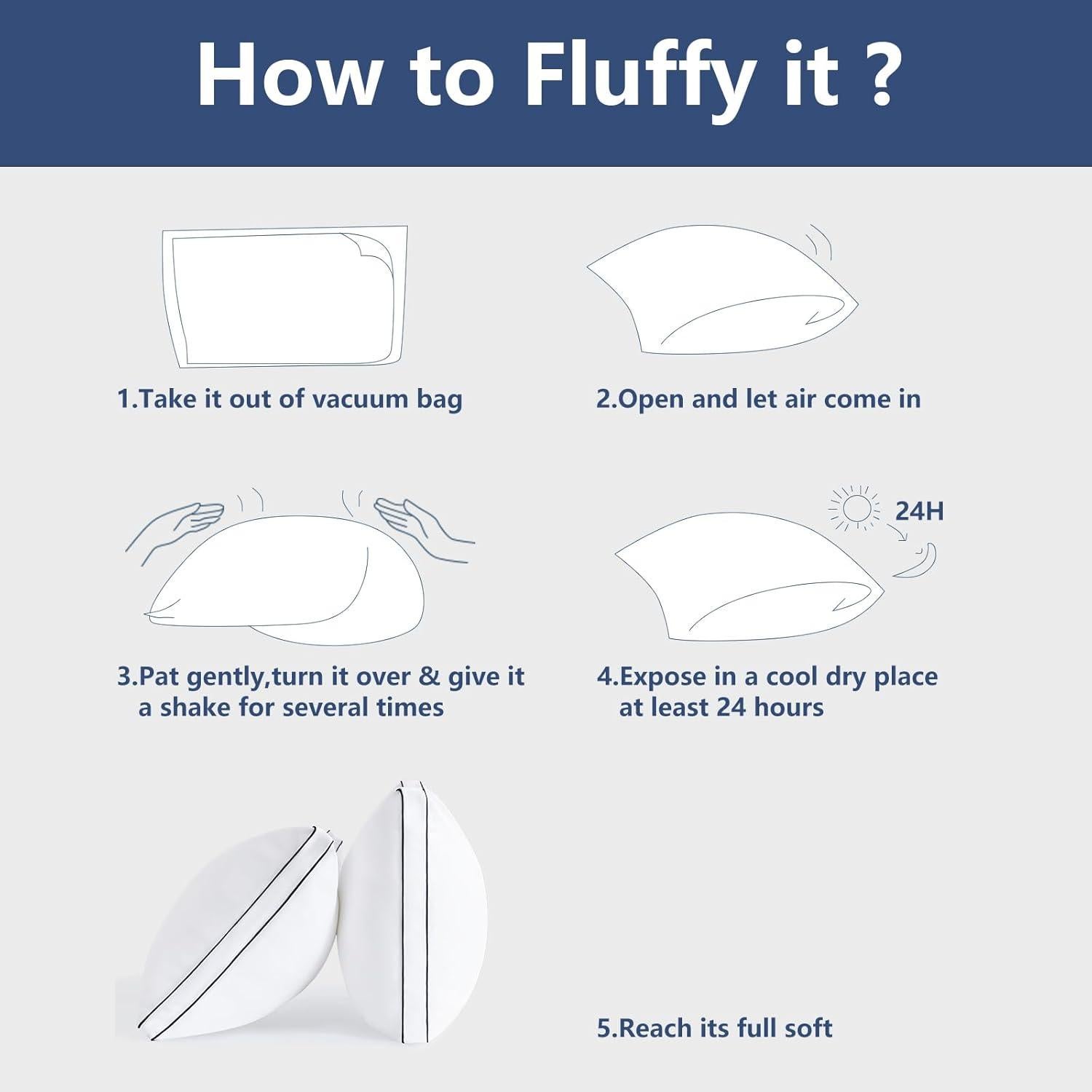 Juego de 2 Almohadas CozyLux Queen Microfibra Suave 45.7x71.1cm