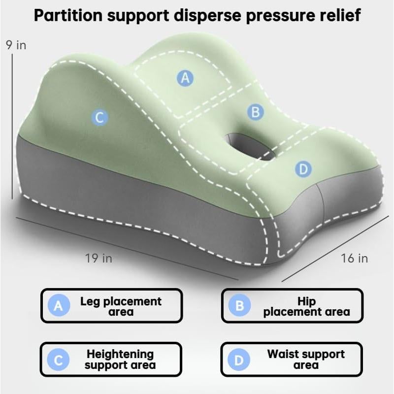 Cojín Ergonómico Genérico YFD para Embarazo - Espuma Viscoelástica Verde