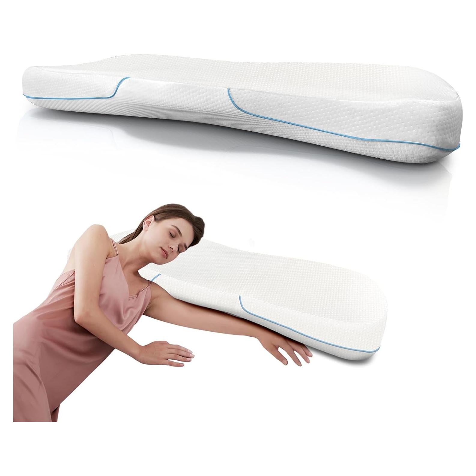 Arched Memory Cuddle Pillow for Adults, Couple Pillow with arm Space, Anti-Compression Hand Memory Foam Neck Pillow, Side Sleep Pillow for medcline Shoulder Relief System