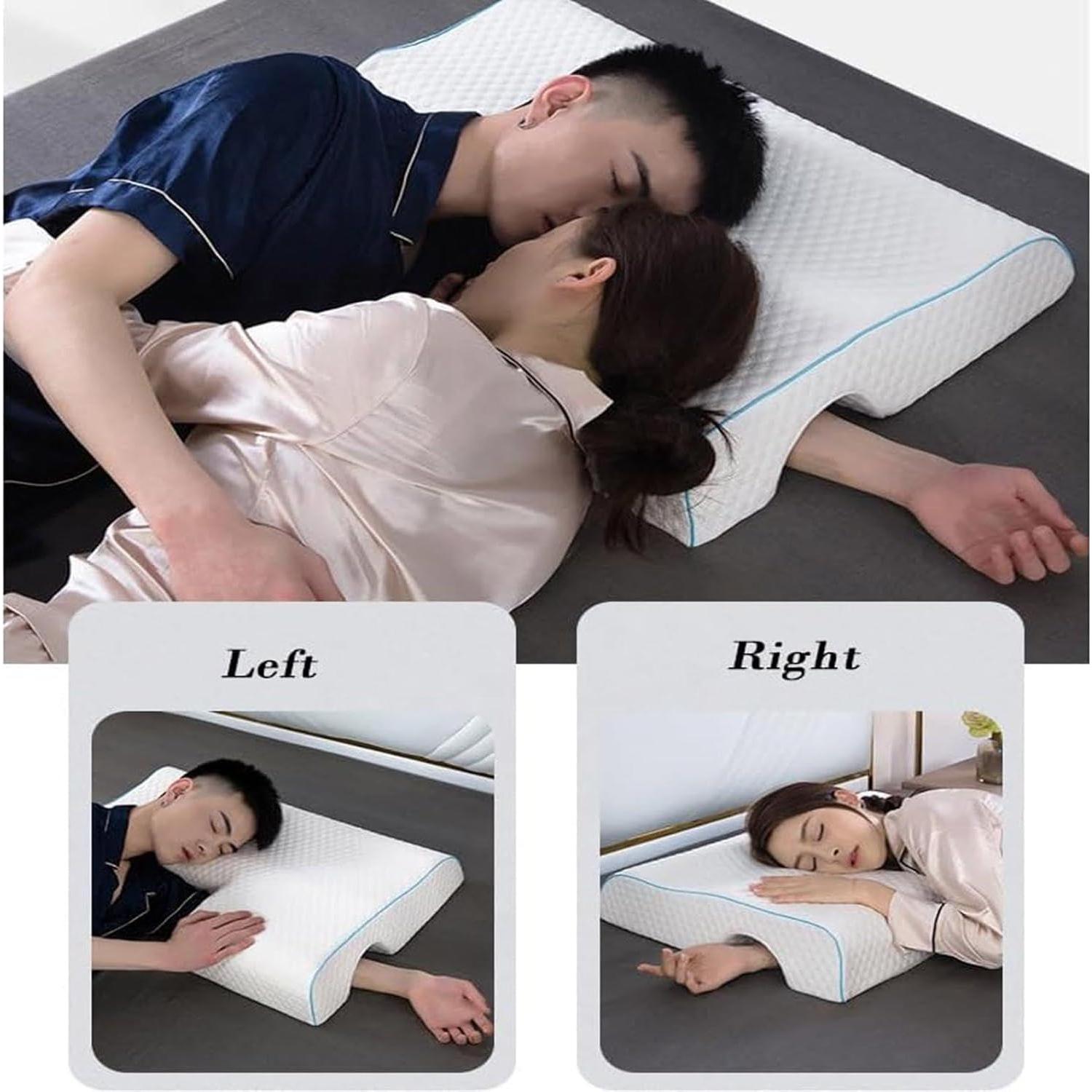 Couple Specific Pressure Memory Foam Pillow，Slow Design Hand Comfort Sleep Enhancing Ideal，Couple's Merging Pillow for Ultimate Comfort (White-Right arm Style)