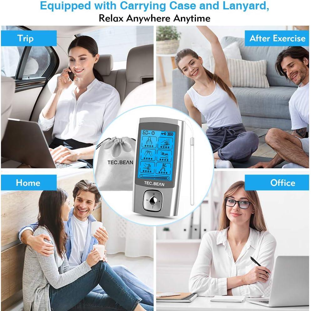 Estimulador Muscular TEC.BEAN TENS 24 Modos Recargable Plata