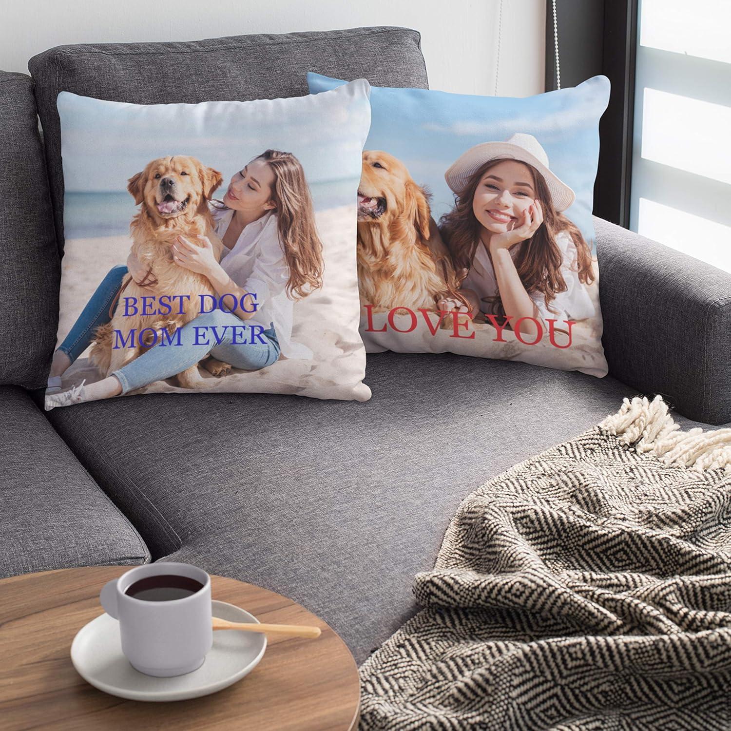 Custom Love, Couple Photo Pillow w Any Picture | 16x16 - Optional Insert | Personalized Cover with Your Loved Ones - Custom Couple Gifts
