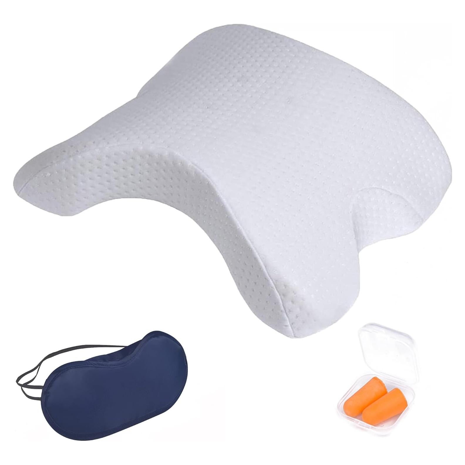 ALEVMOOM Cuddle Pillow for Couples Memory Foam Neck Cervical Pillow Cuddling Pillow Arch Tunnel Shaped Design for Arm and Neck Support When Spooning,Great for Travel,Office,Reading and Napping