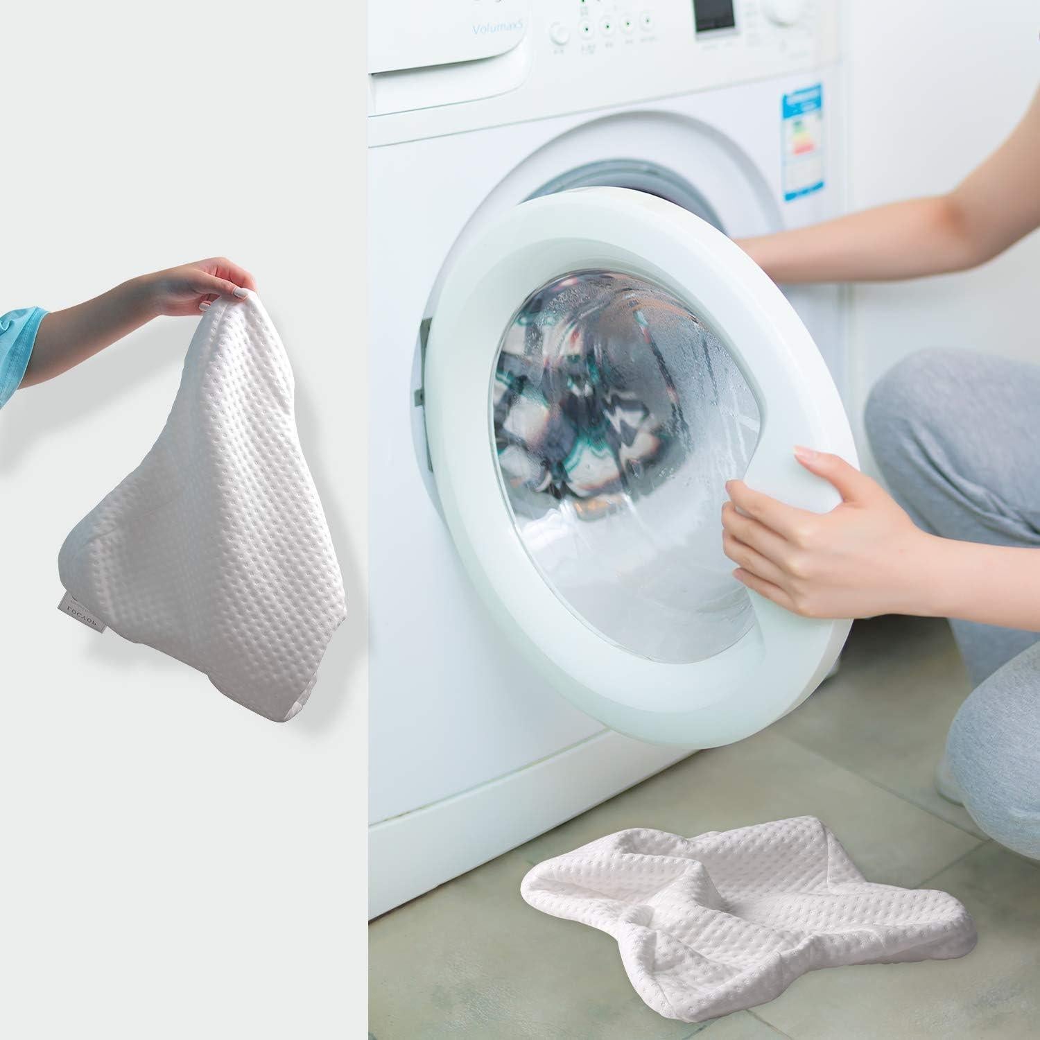 ALEVMOOM Cuddle Pillow for Couples Memory Foam Neck Cervical Pillow Cuddling Pillow Arch Tunnel Shaped Design for Arm and Neck Support When Spooning,Great for Travel,Office,Reading and Napping