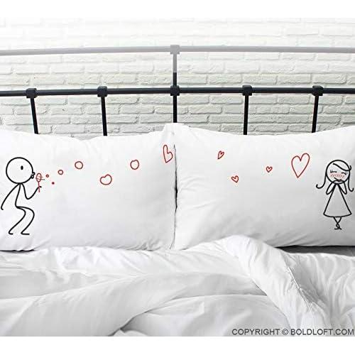 BoldLoft Fundas de Almohada para Parejas 50.8x76.2cm Algodón