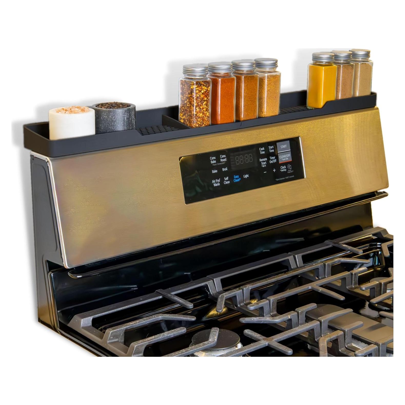 Estante Magnético TEO para Cocina - Silicona Negra 76.2 cm