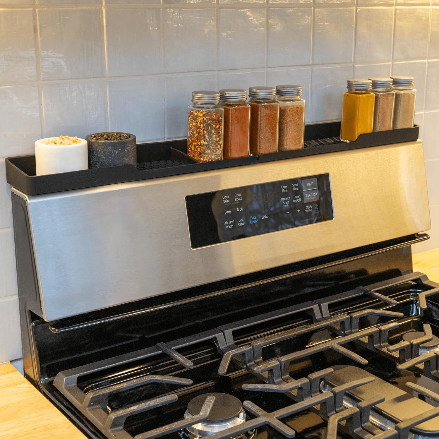 Estante Magnético TEO para Cocina - Silicona Negra 76.2 cm