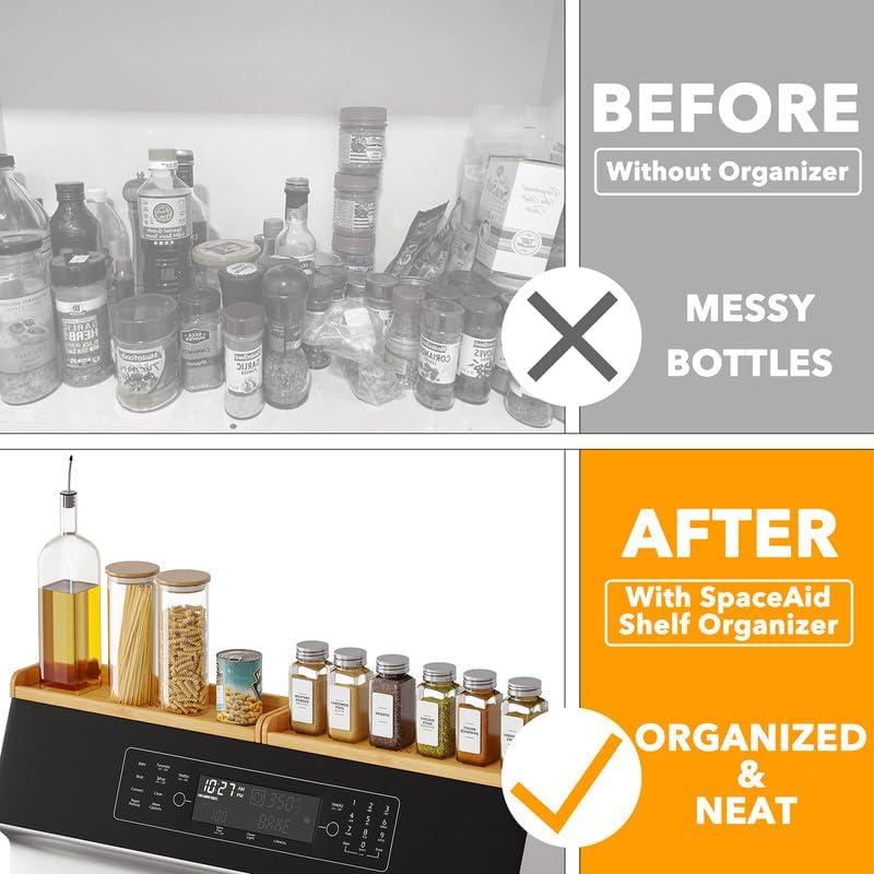 Organizador de Estante Magnético SpaceAid 76.2 cm Bambú Cocina