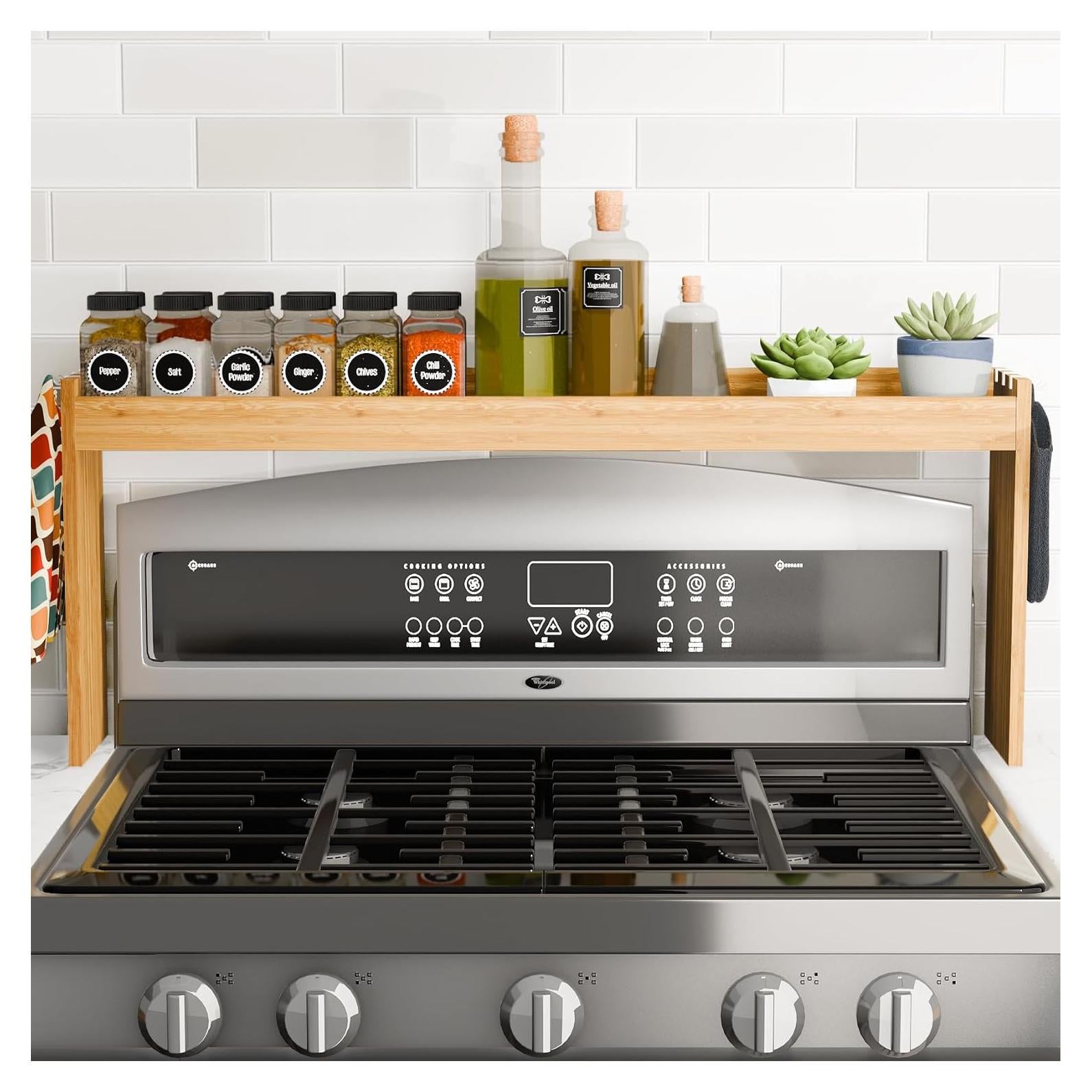 Estante de Especias de Bambú Edgeline 80 cm para Cocina