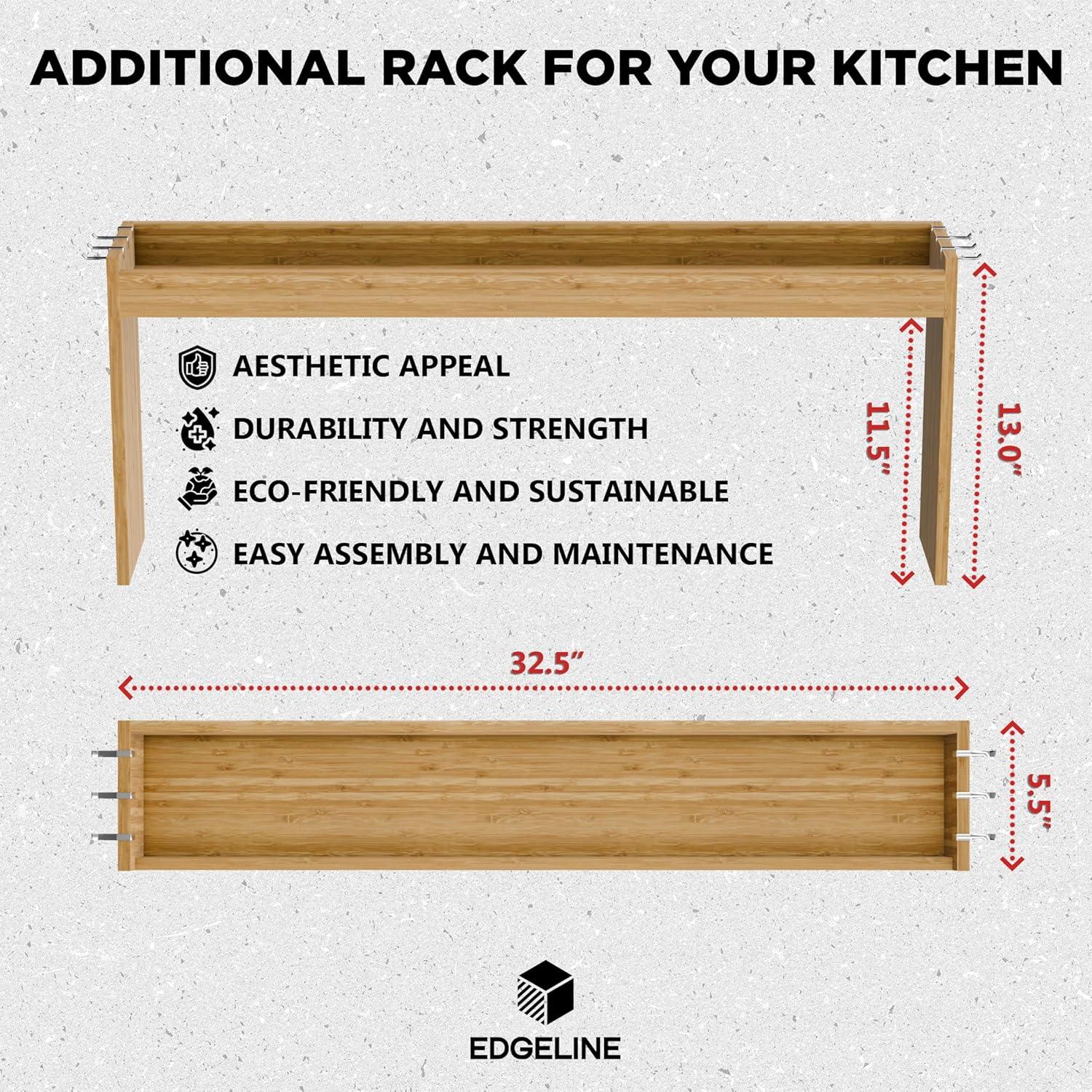 Estante de Especias de Bambú Edgeline 80 cm para Cocina