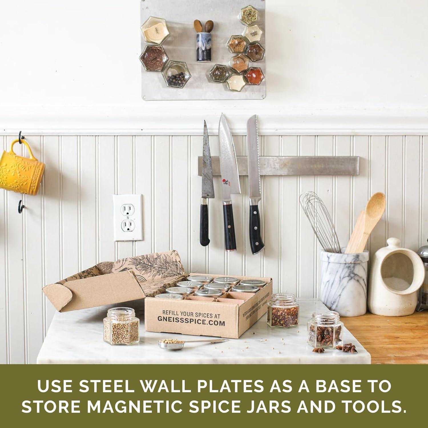 Base de Placa de Pared Gneiss Spice Acero Inoxidable 50.8x25.4 cm