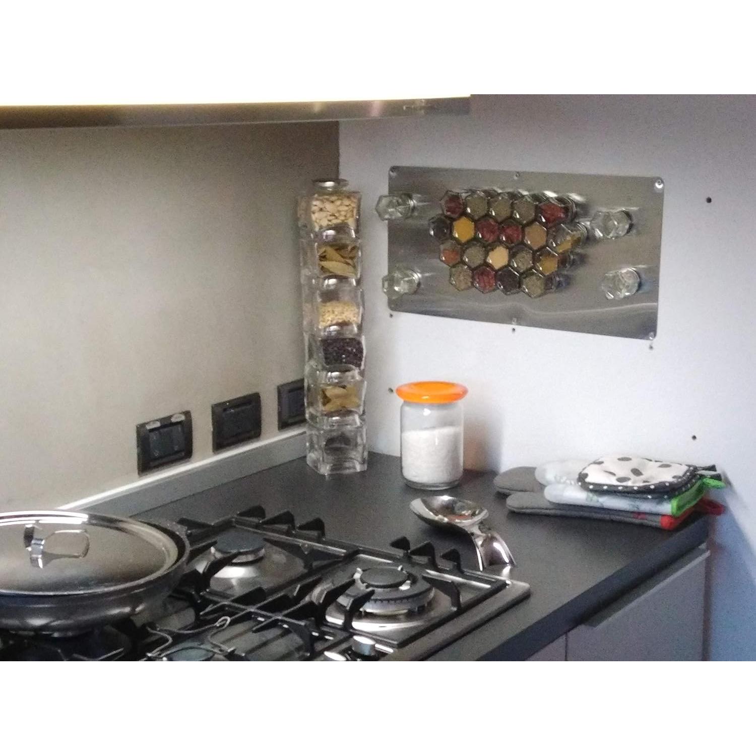 Base de Placa de Pared Gneiss Spice Acero Inoxidable 50.8x25.4 cm