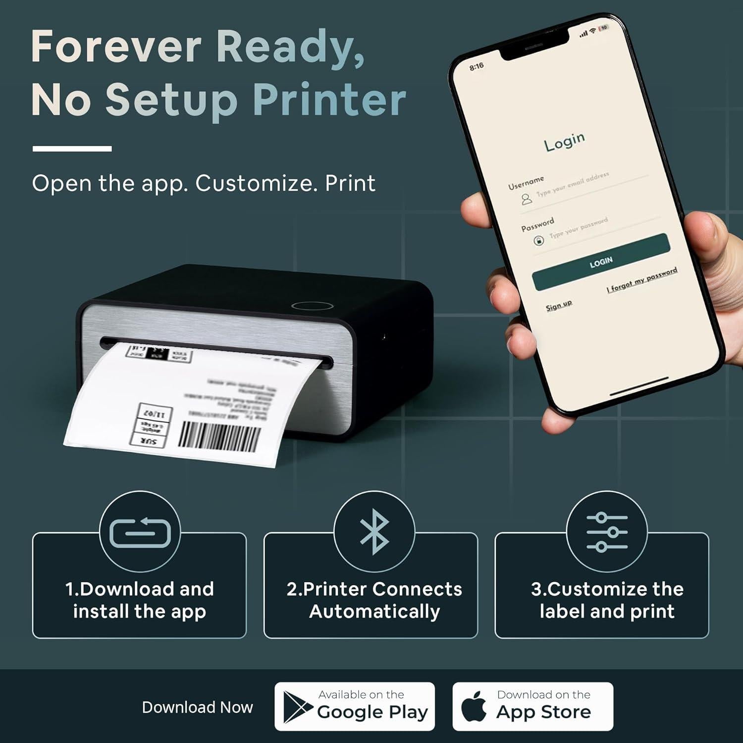 Impresora de Etiquetas Inalámbrica ZETURN A358 Compacta