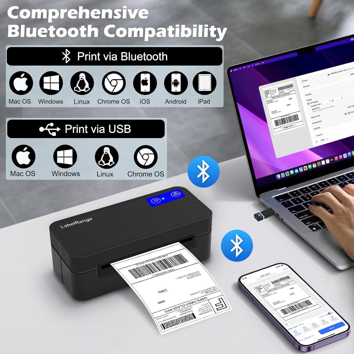 Impresora Térmica de Etiquetas RD560 Bluetooth 4x6 LabelRange