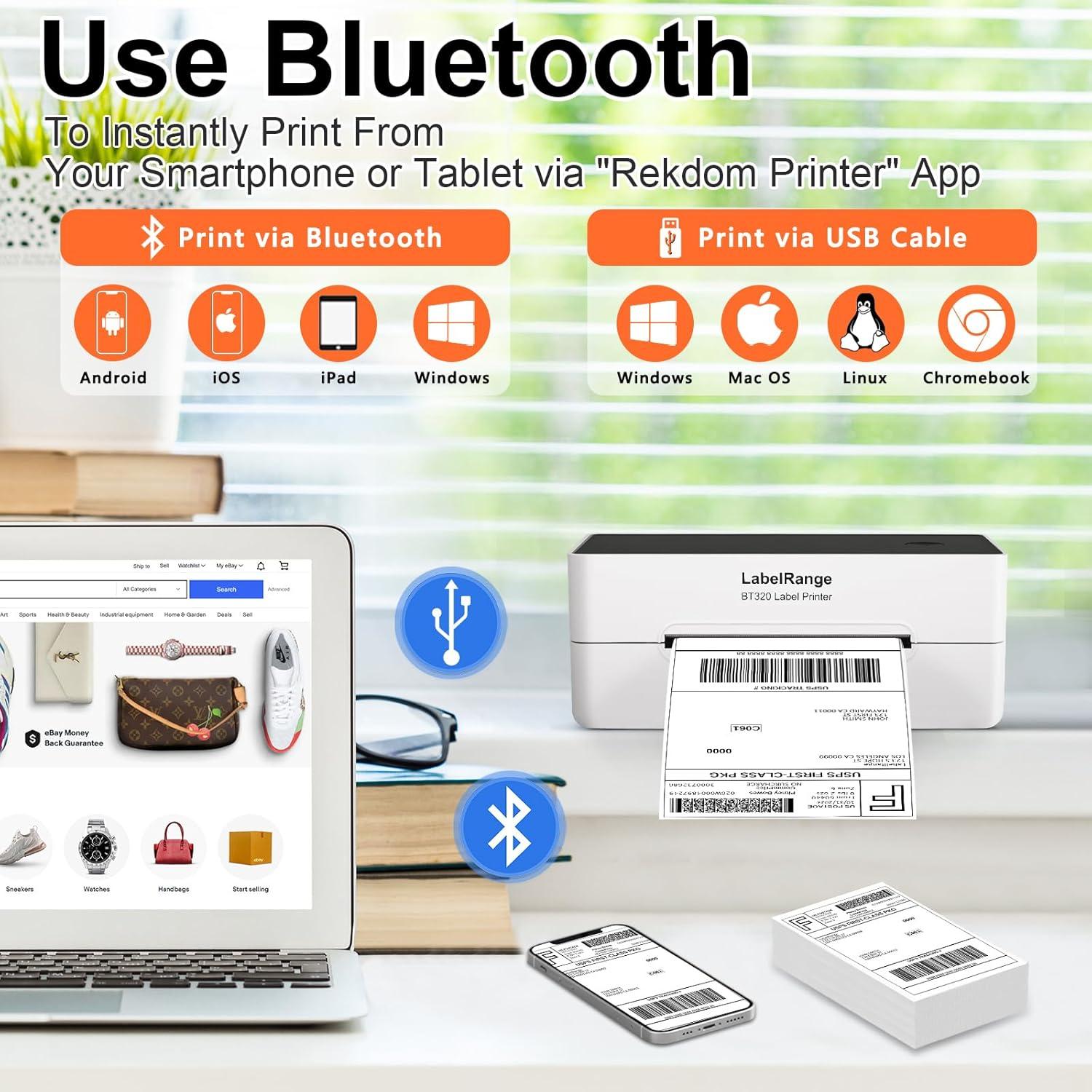 Impresora de Etiquetas Bluetooth LabelRange BT320 4x6"