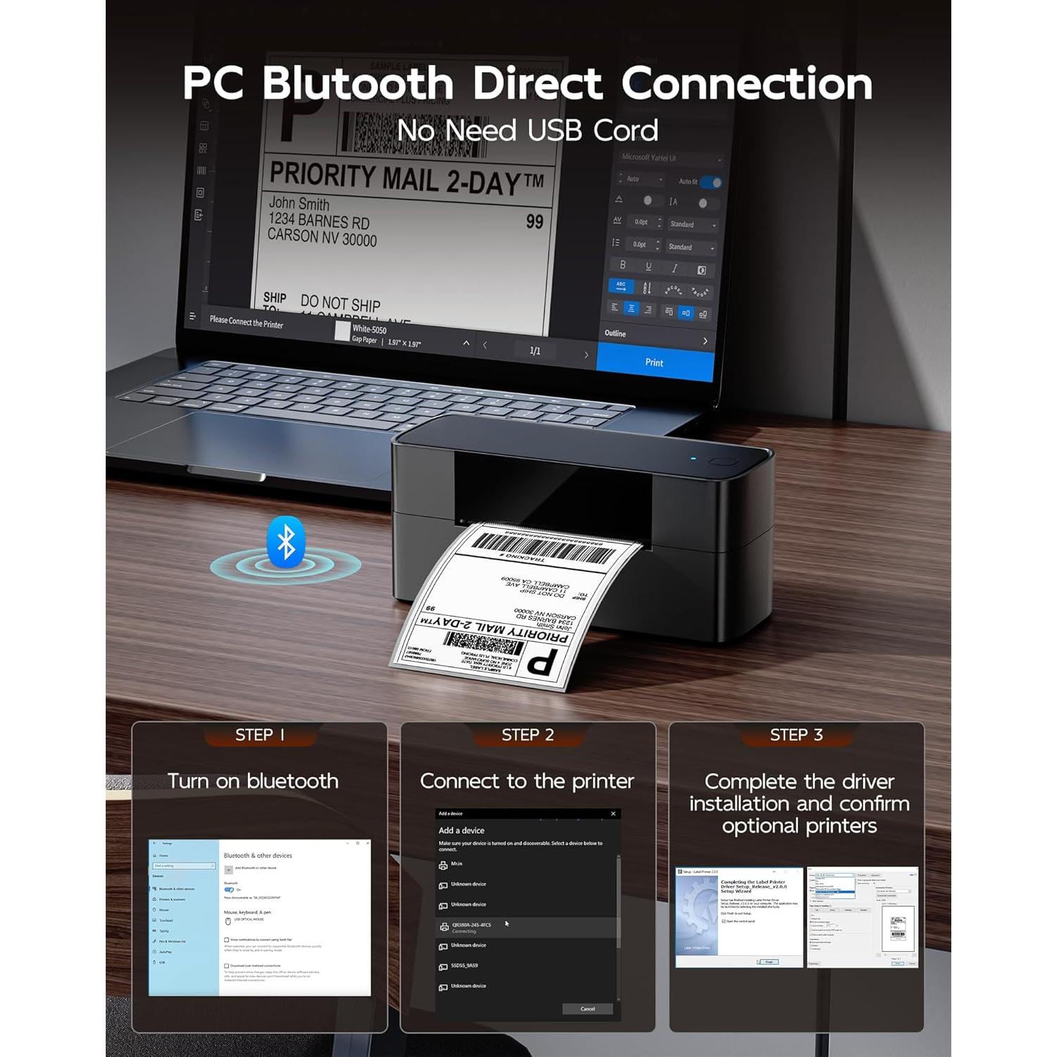 Impresora Térmica de Etiquetas Itari 245-BT Bluetooth 4x6