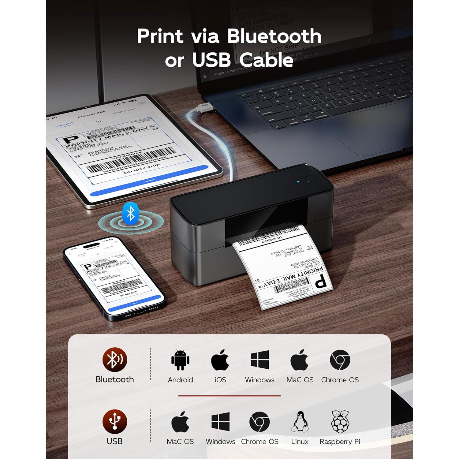 Impresora Térmica de Etiquetas Itari 245-BT Bluetooth 4x6