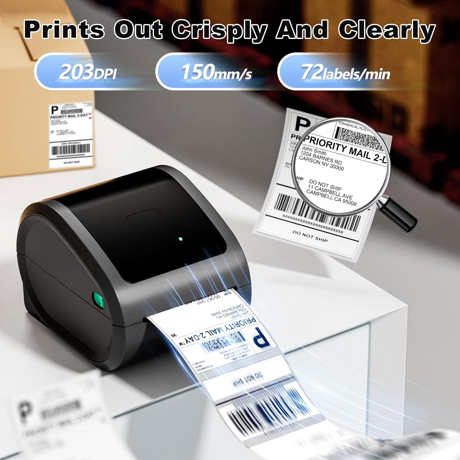 COLORWING Thermal Shipping Label Printer,D520 Bluetooth Thermal Label Printer for Small Business 4x6, Wireless Label Printer with A Label Bin Compatible with USPS,Amazon,Ebay,Etsy,Etc
