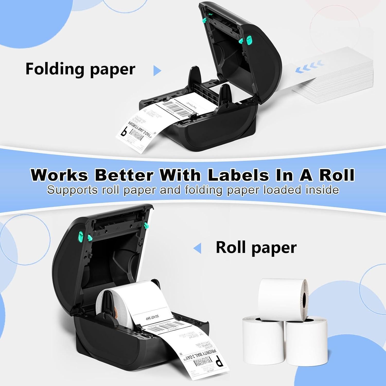 COLORWING Thermal Shipping Label Printer,D520 Bluetooth Thermal Label Printer for Small Business 4x6, Wireless Label Printer with A Label Bin Compatible with USPS,Amazon,Ebay,Etsy,Etc