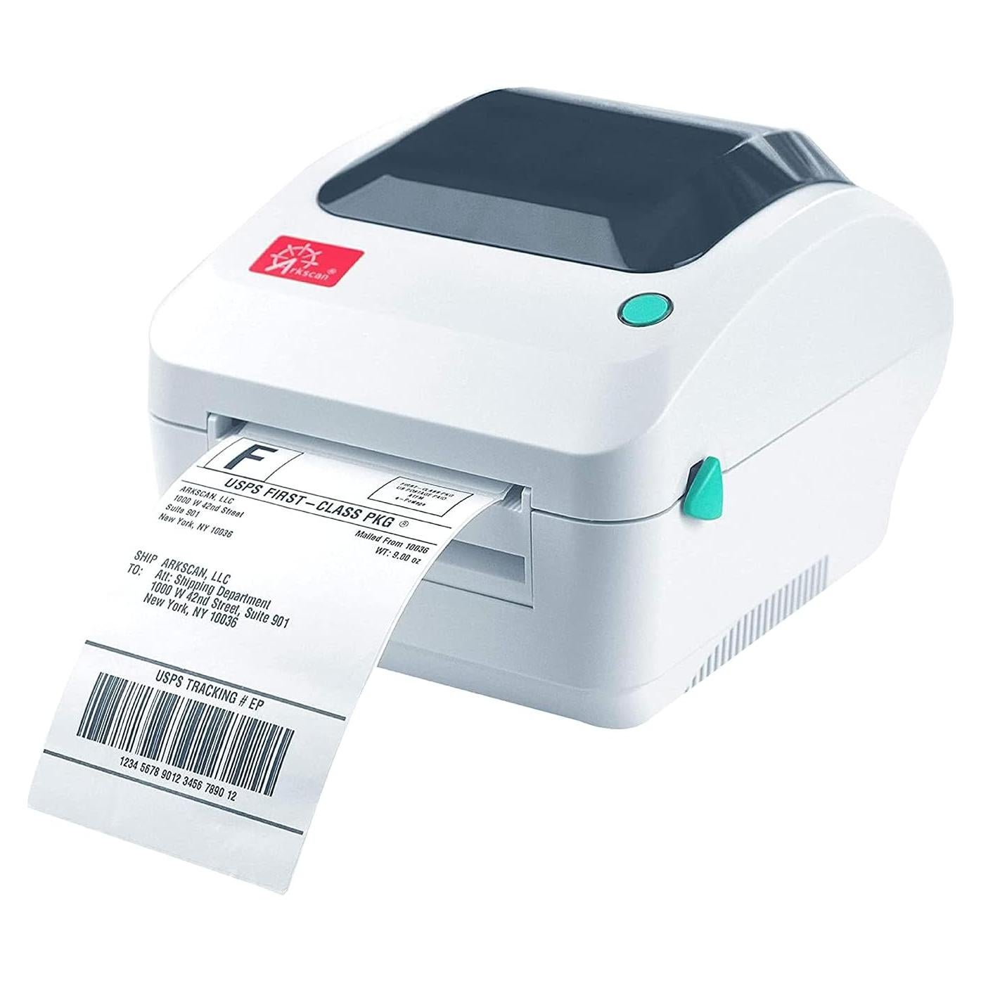 Arkscan 2054A Shipping Label Printer for Windows Mac Chromebook Android, Supports Amazon Ebay Paypal Etsy Shopify ShipStation Stamps UPS USPS FedEx DHL, Roll & Fanfold 4x6 Direct Thermal Label