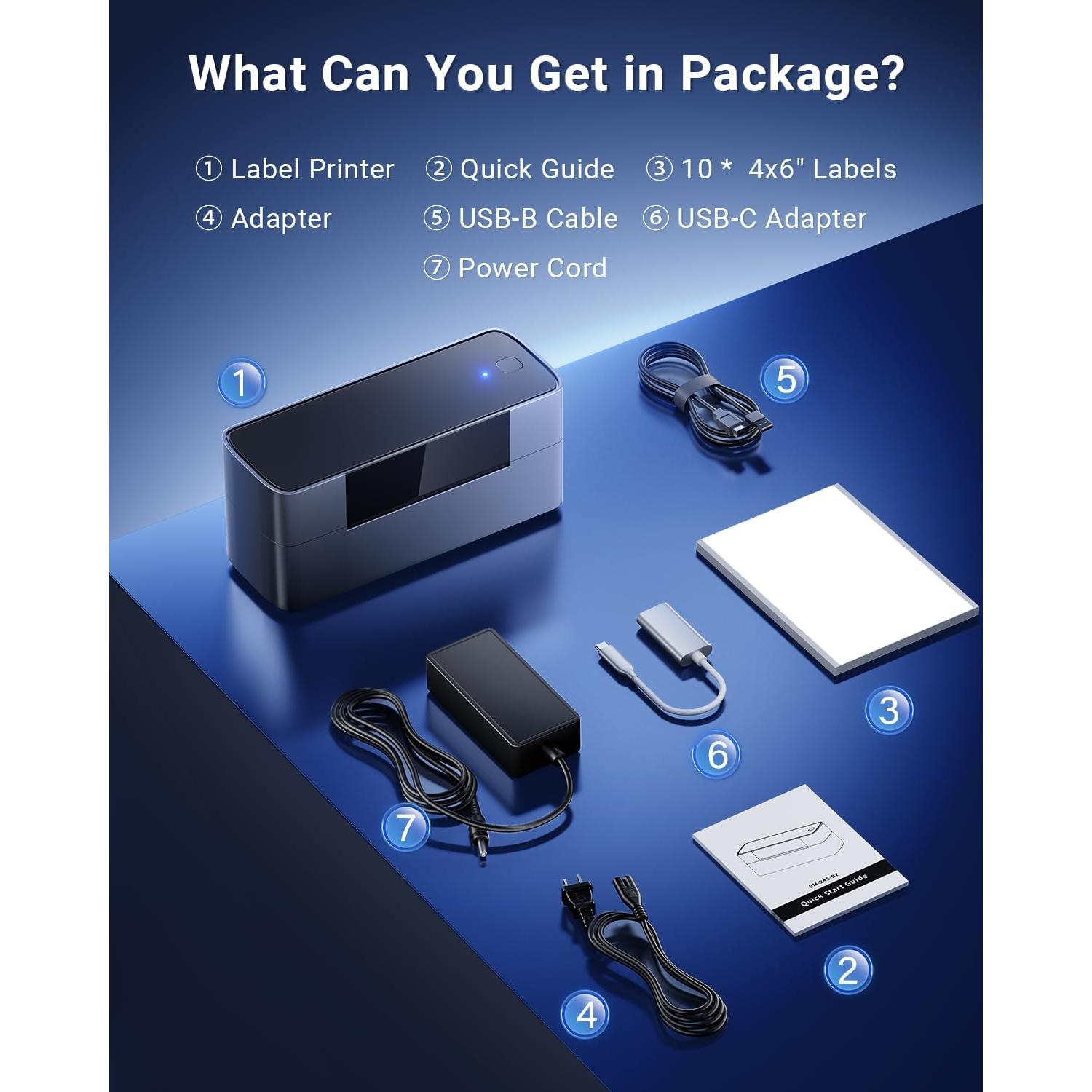 Impresora de Etiquetas Térmicas Bluetooth WCZ 4x6 Inalámbrica