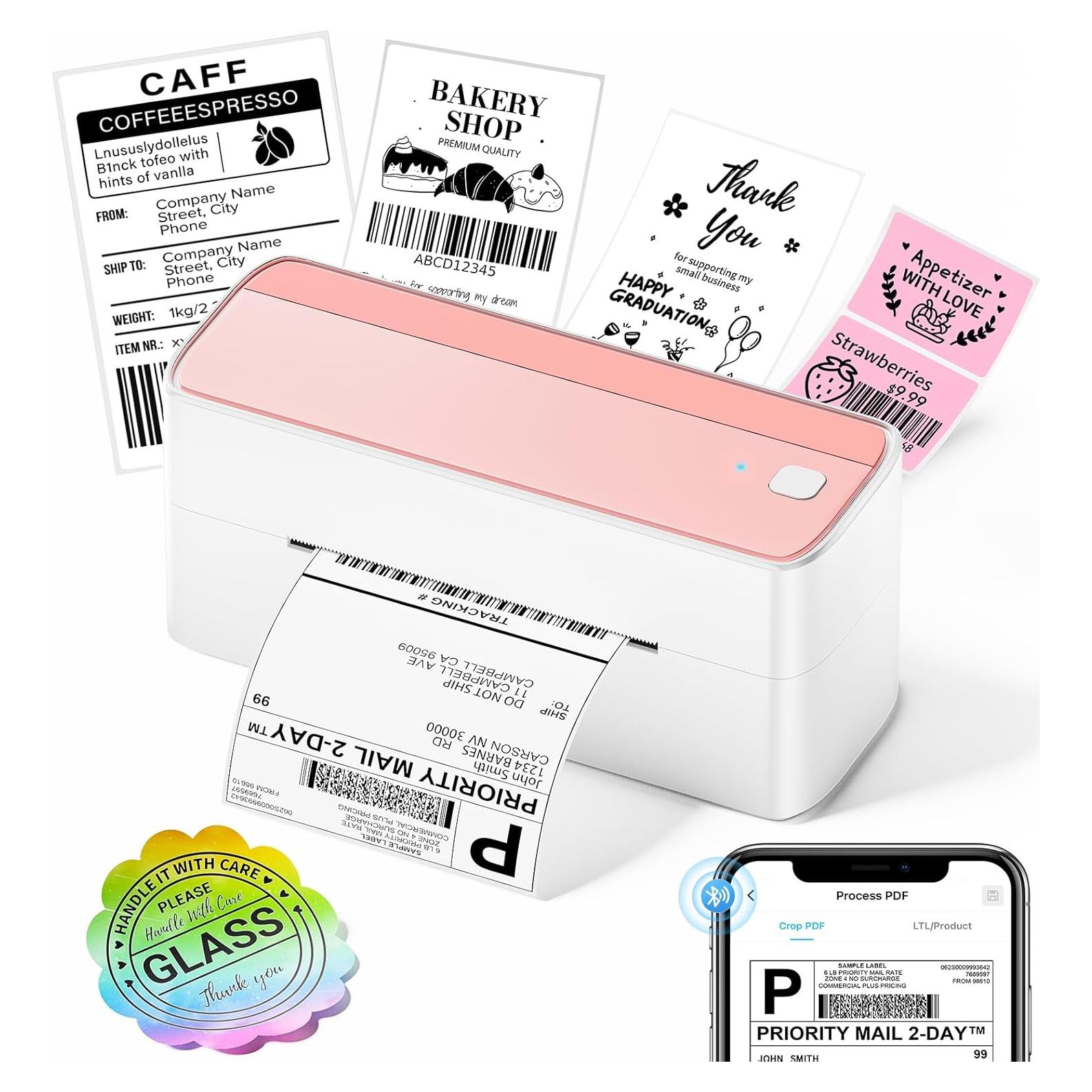 Impresora de Etiquetas Térmicas Bluetooth ASprink 241BT Rosa - 0.72 kg