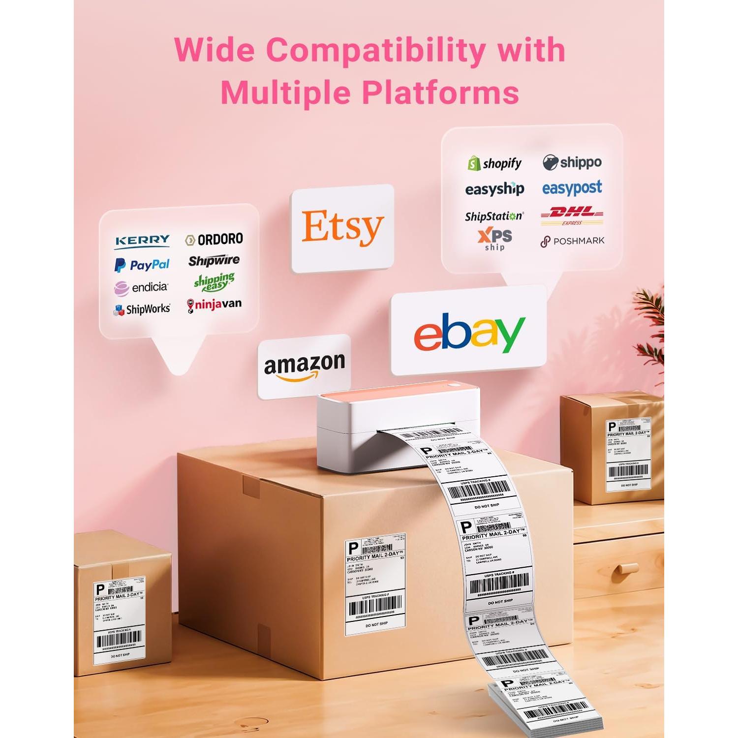 Impresora de Etiquetas Térmicas Bluetooth ASprink 241BT Rosa - 0.72 kg