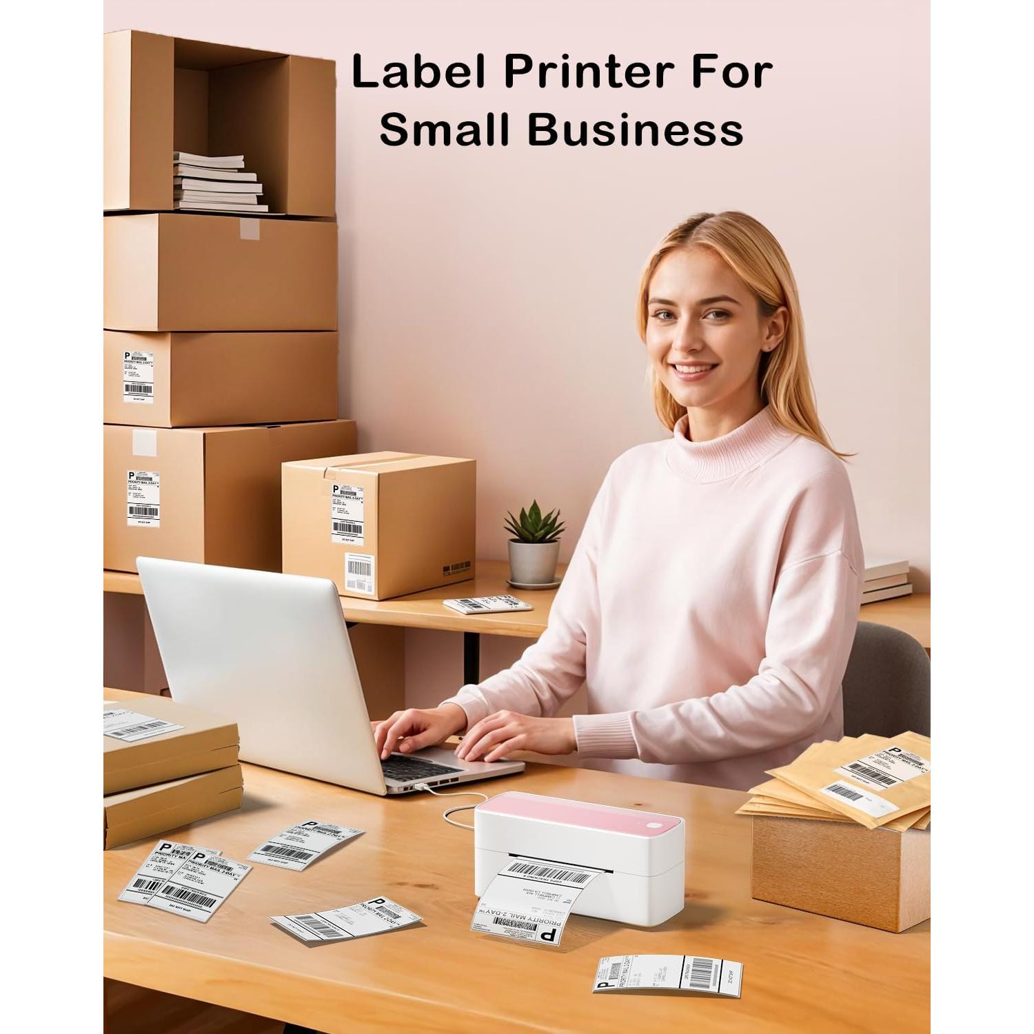 Impresora de Etiquetas Térmicas Bluetooth ASprink 241BT Rosa - 0.72 kg