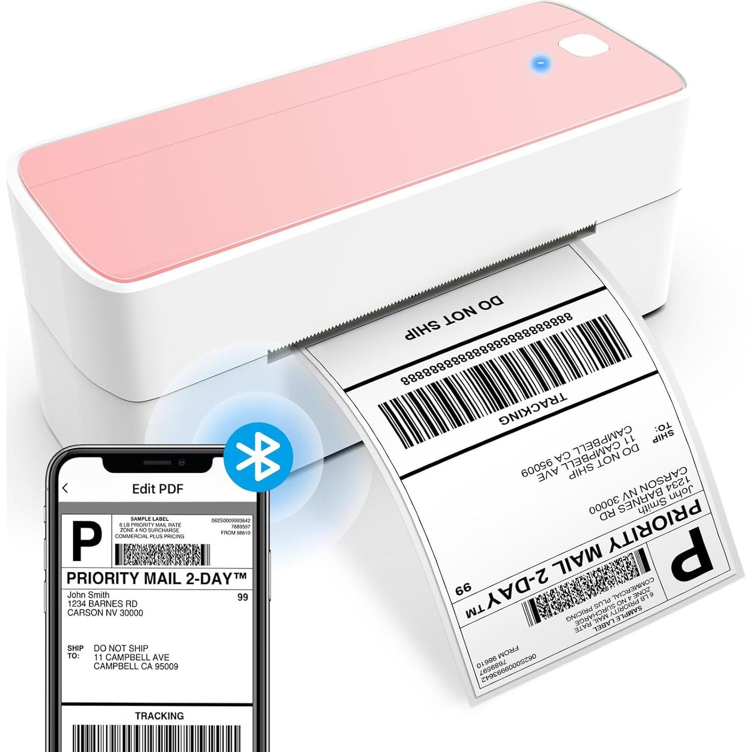 Impresora de Etiquetas Térmicas Bluetooth ASprink 241BT Rosa - 0.72 kg