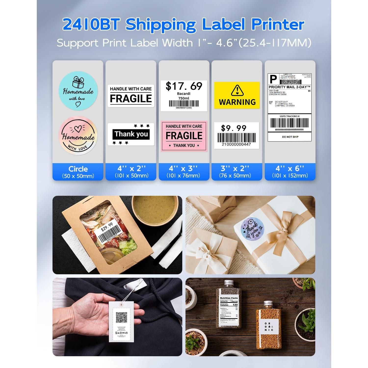 Impresora de Etiquetas Térmicas ASprink 2410 Bluetooth 4x6