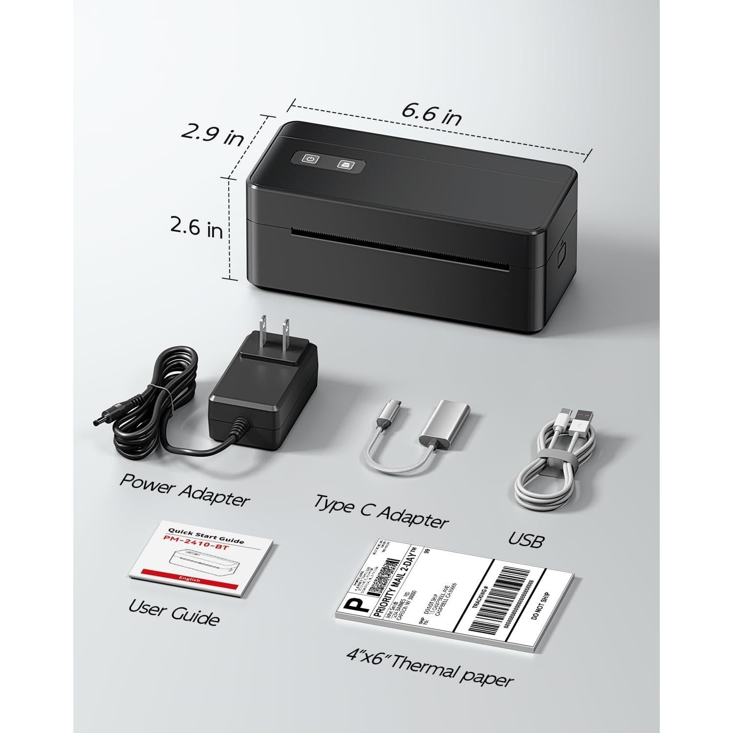 Impresora de Etiquetas Térmicas ASprink 2410 Bluetooth 4x6