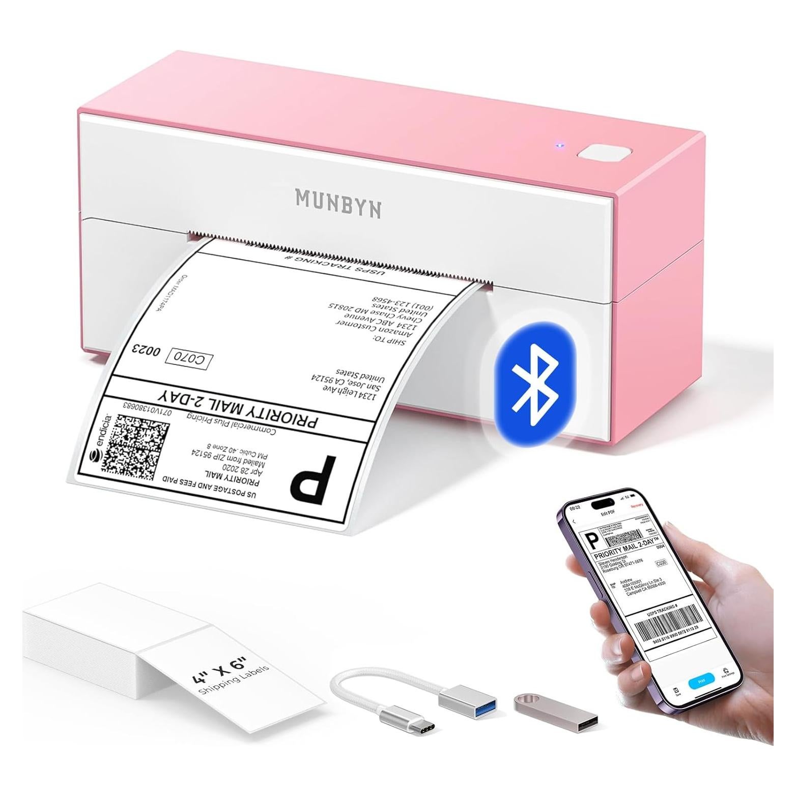 Impresora Térmica de Etiquetas MUNBYN Bluetooth 4x6