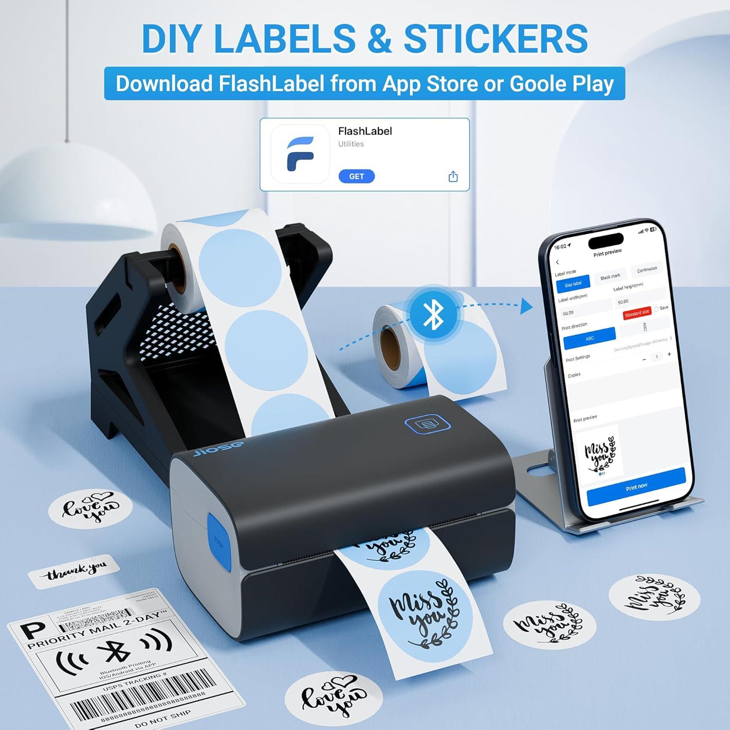 Impresora Térmica de Etiquetas Jiose J500 - 203 DPI, Bluetooth