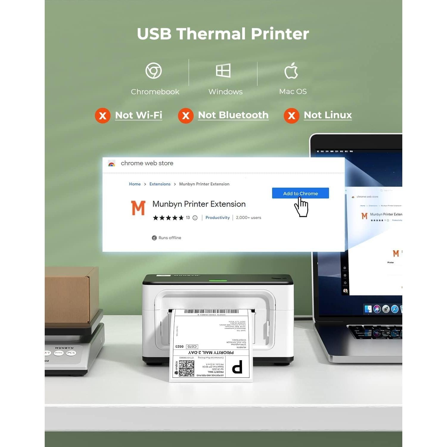 Impresora de Etiquetas MUNBYN RealWriter 941 Térmica USB 4x6