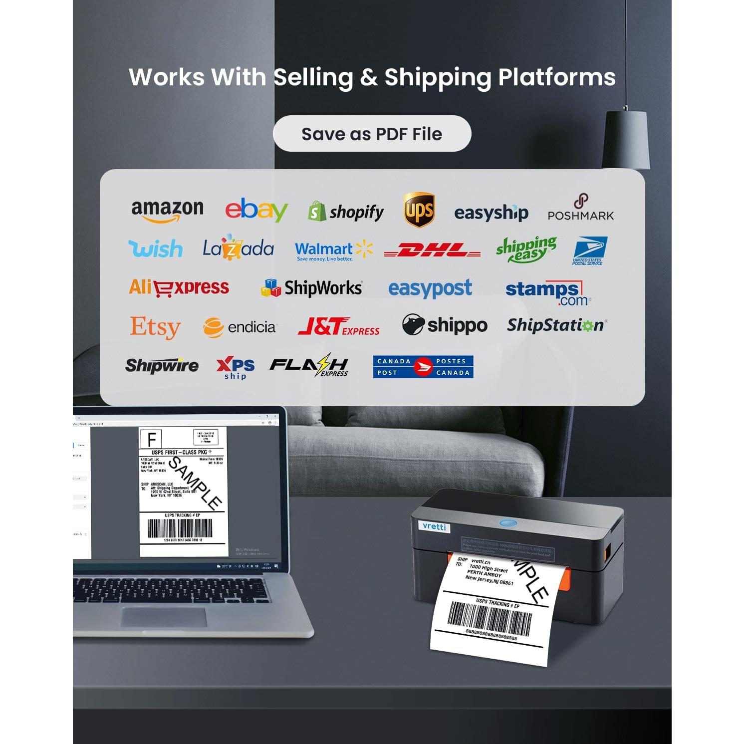 Impresora de Etiquetas Térmicas VRETTI D463B 4x6 USB 203 DPI