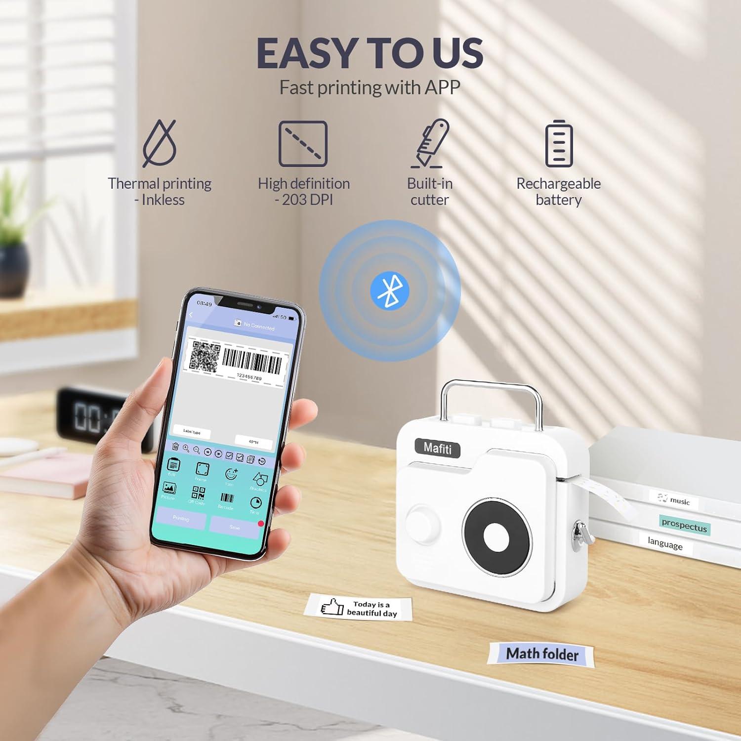 Máquina Etiquetadora Mafiti R1 Bluetooth Recargable Térmica