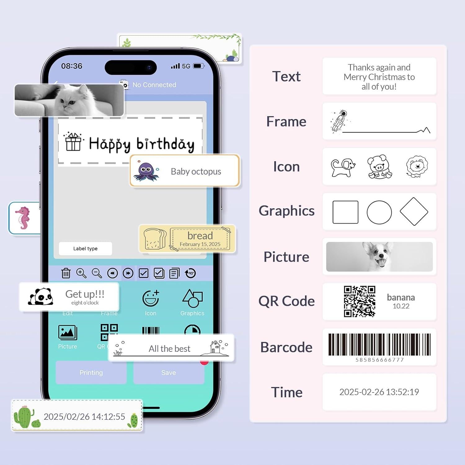 Máquina Etiquetadora Mafiti R1 Bluetooth Recargable Térmica