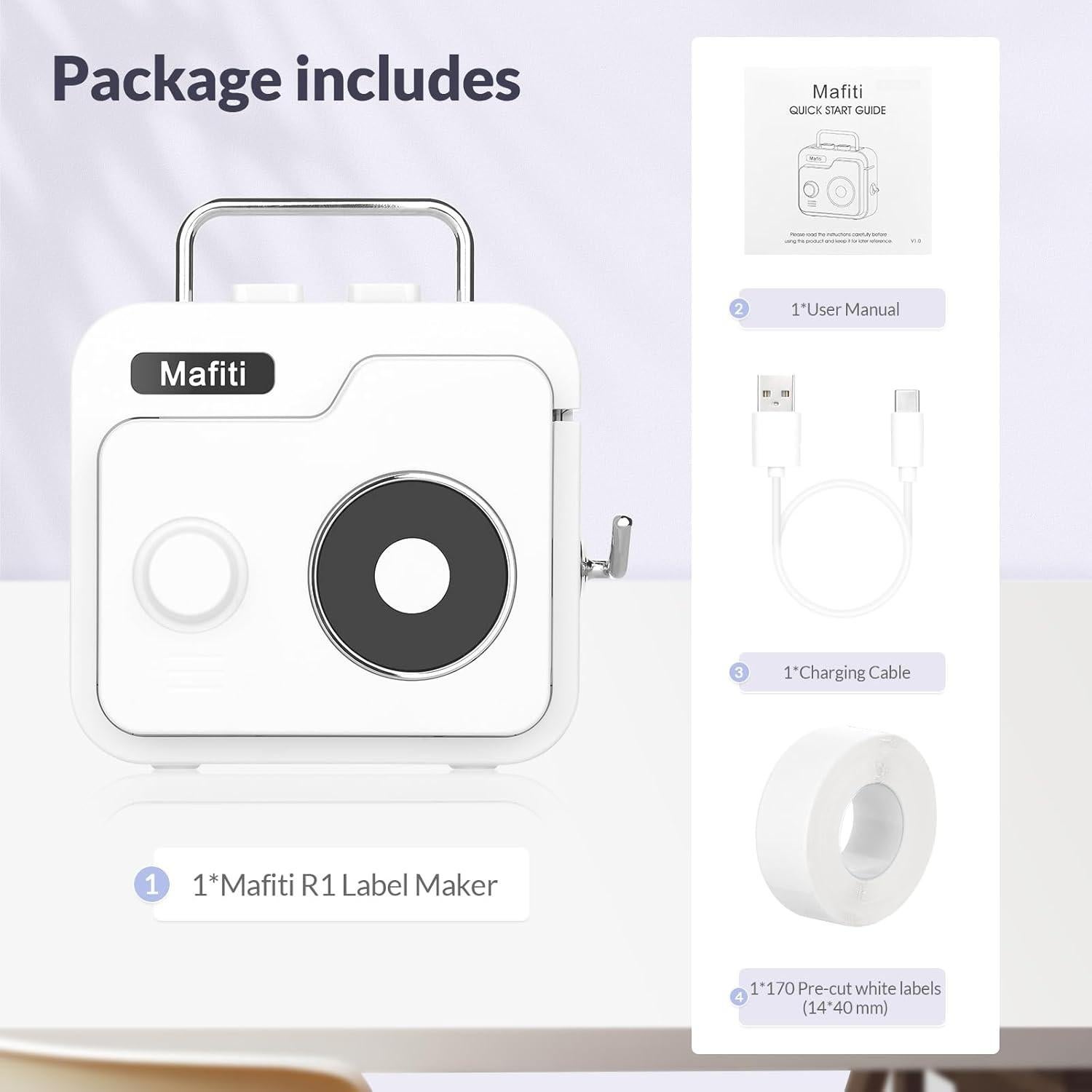 Máquina Etiquetadora Mafiti R1 Bluetooth Recargable Térmica