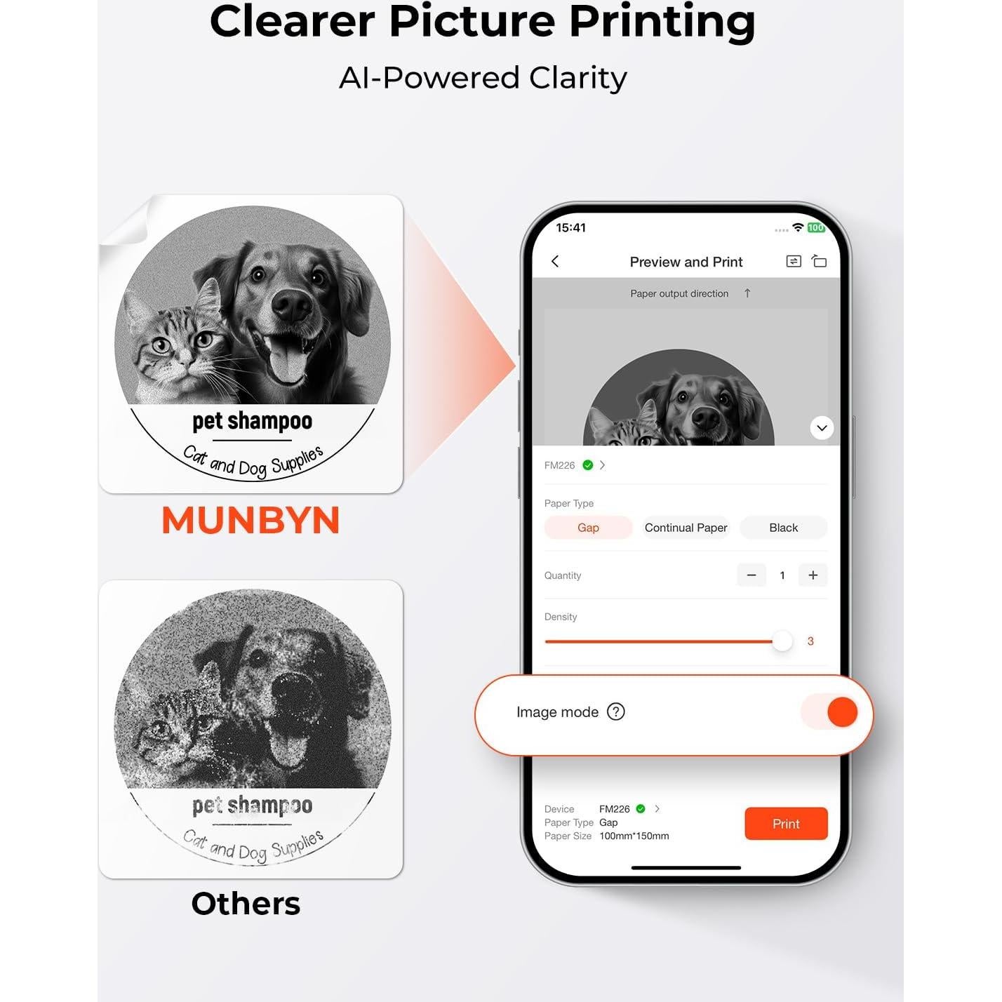 Impresora Térmica Portátil MUNBYN FM226 Bluetooth 203 DPI