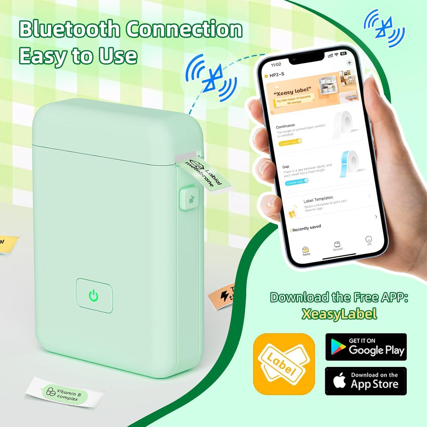 Impresora de Etiquetas Bluetooth HP2-S Portátil Verde