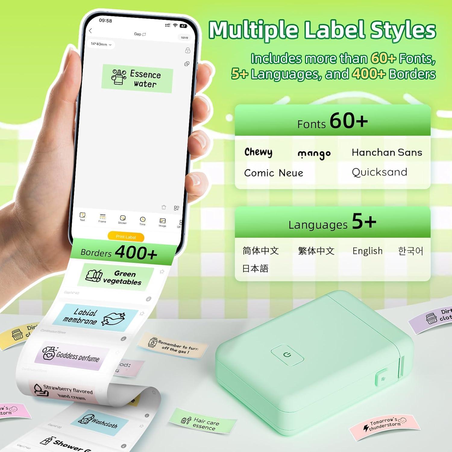 Impresora de Etiquetas Bluetooth HP2-S Portátil Verde