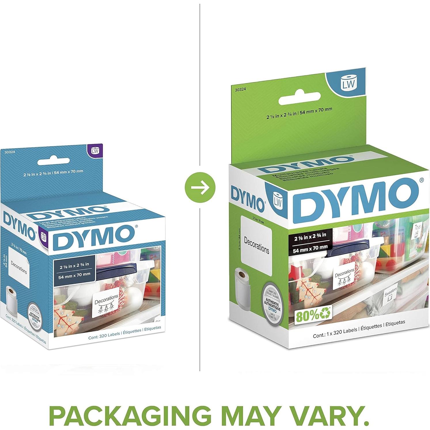 Etiquetas Multiusos Grandes DYMO LW 5.4x6.9 cm - 320 Unidades