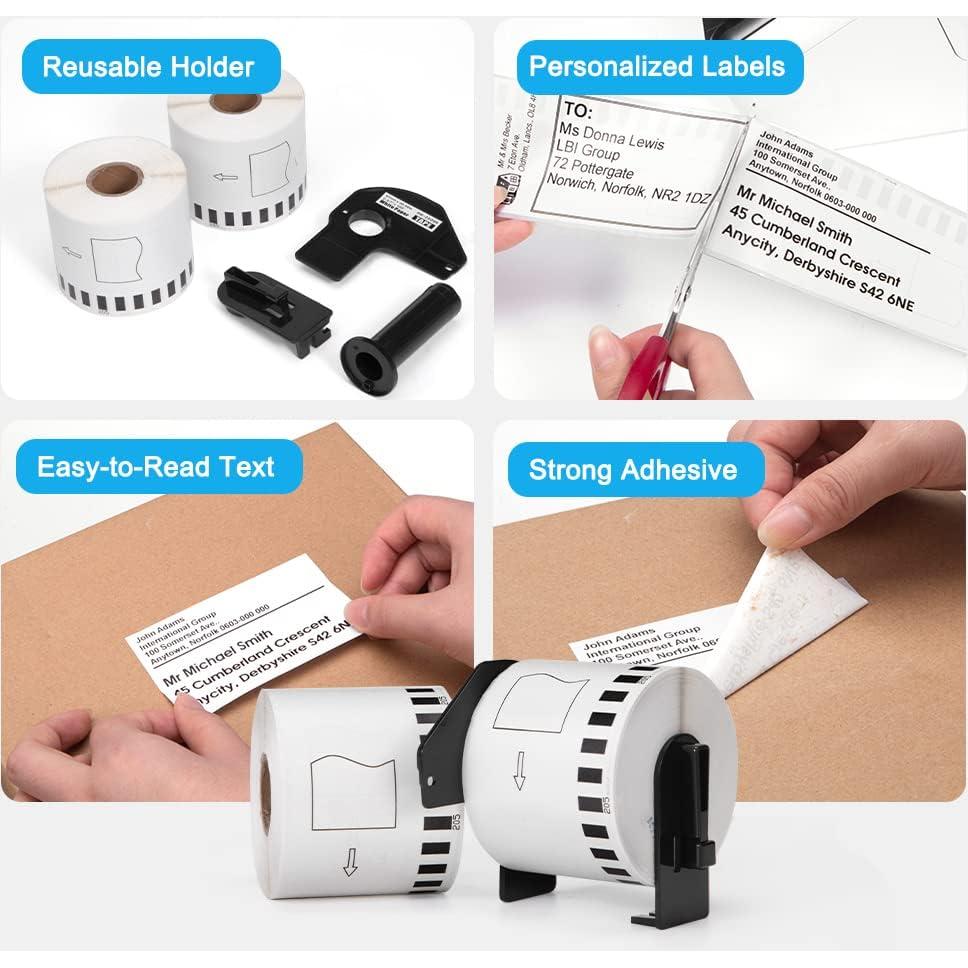 Cinta de Etiquetas MarkDomain DK-2205 62mm x 30.48m 8 Rollos