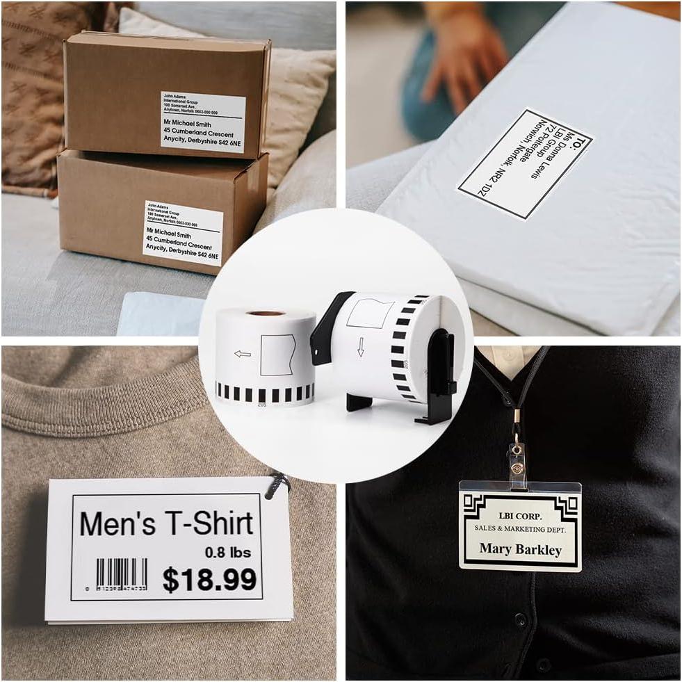 Cinta de Etiquetas MarkDomain DK-2205 62mm x 30.48m 8 Rollos