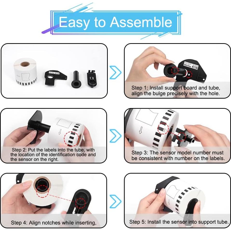 Cinta de Etiquetas MarkDomain DK-2205 62mm x 30.48m 8 Rollos