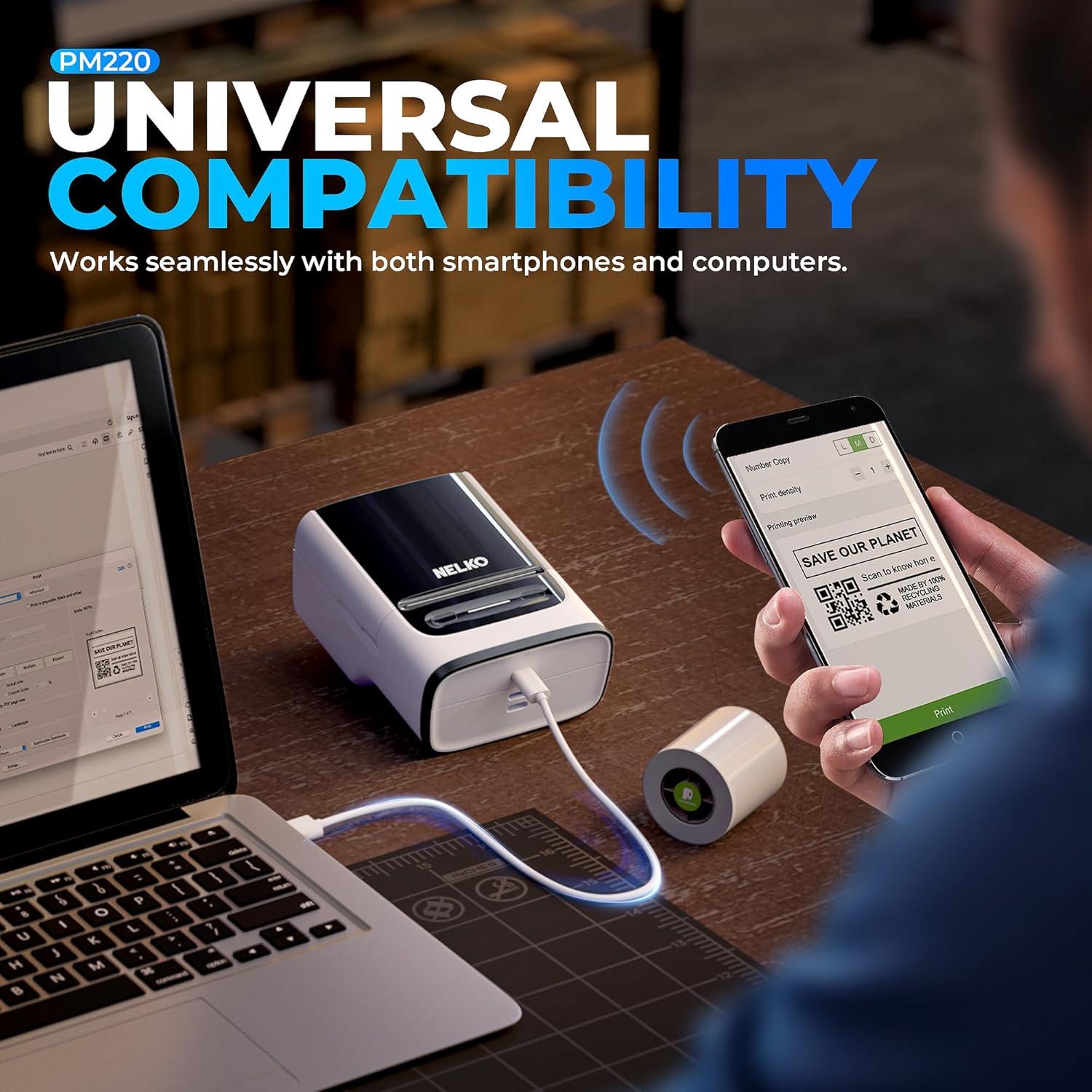 Impresora de Etiquetas Nelko PM220 Bluetooth 2" Portátil