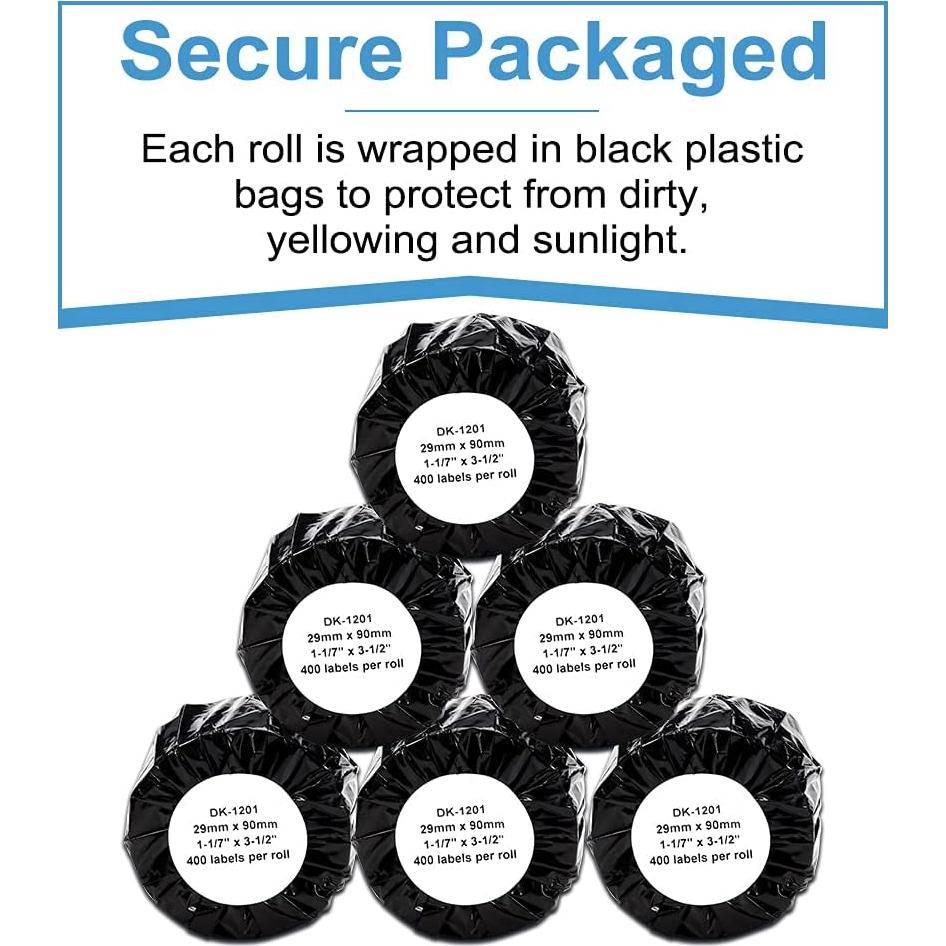 12 Rollos Etiquetas de Dirección COLORWING DK-1201 29x90mm
