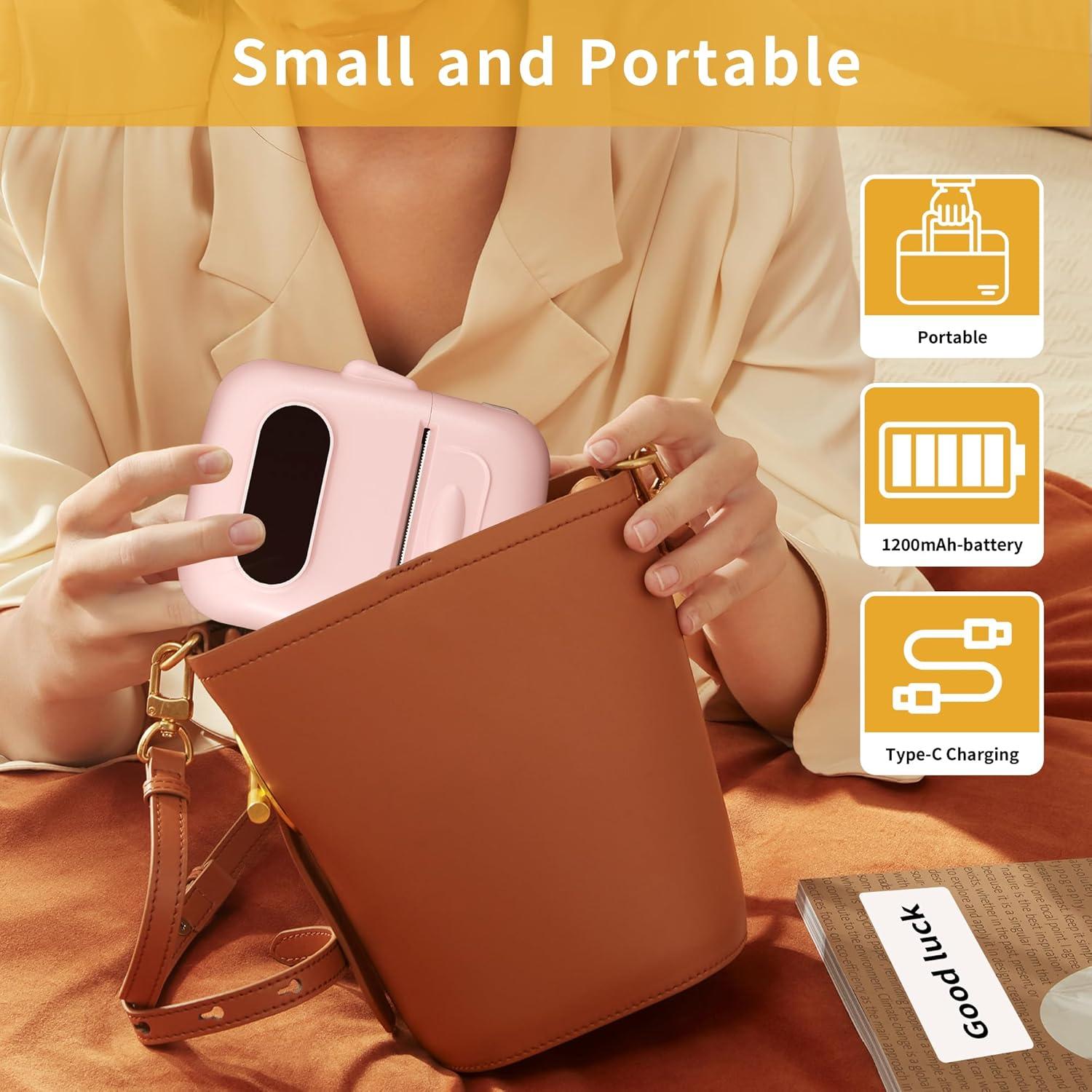 Impresora de Etiquetas Térmica Bluetooth P50 Rosa 40x30mm