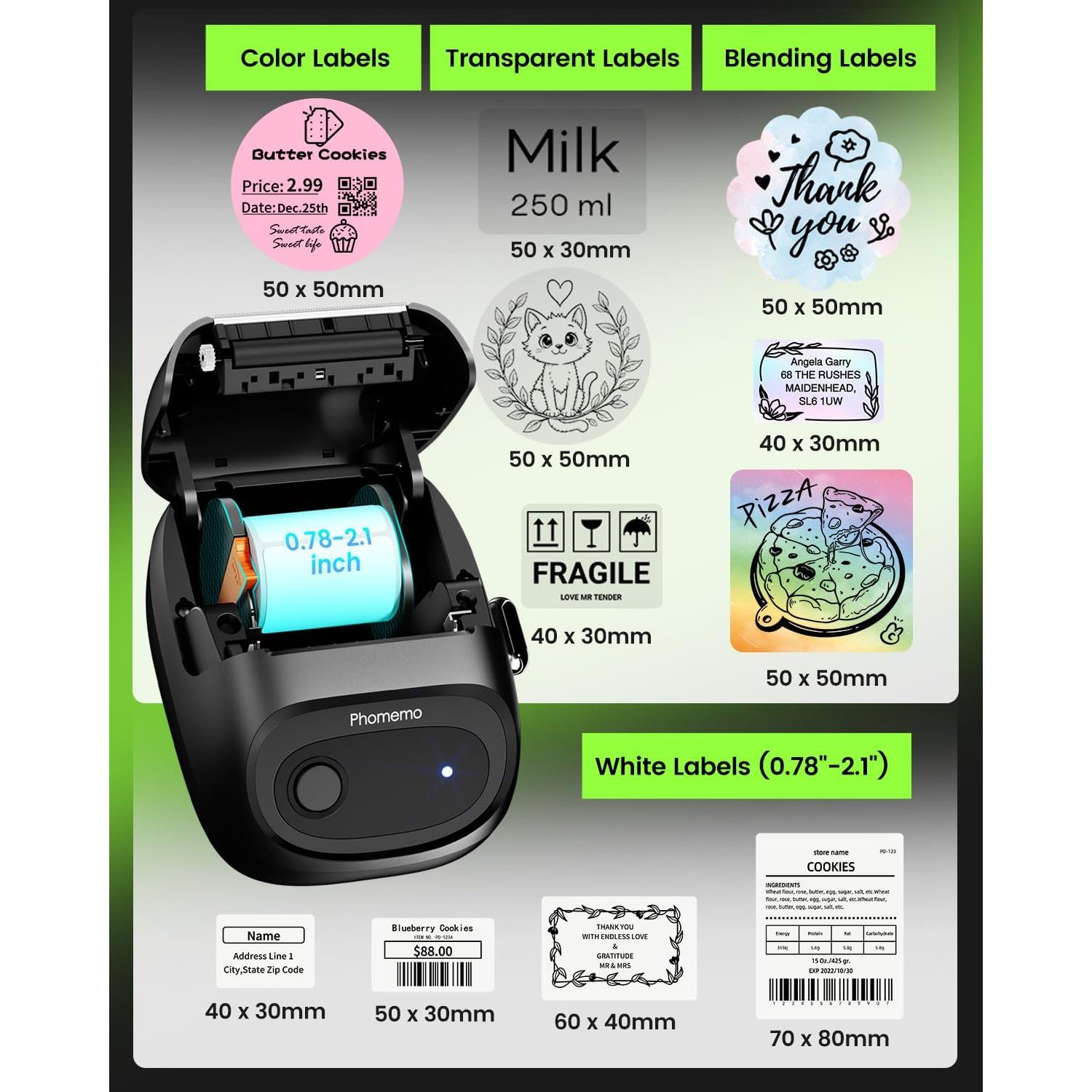 Impresora de Etiquetas Phomemo M160 Bluetooth 2" Térmica