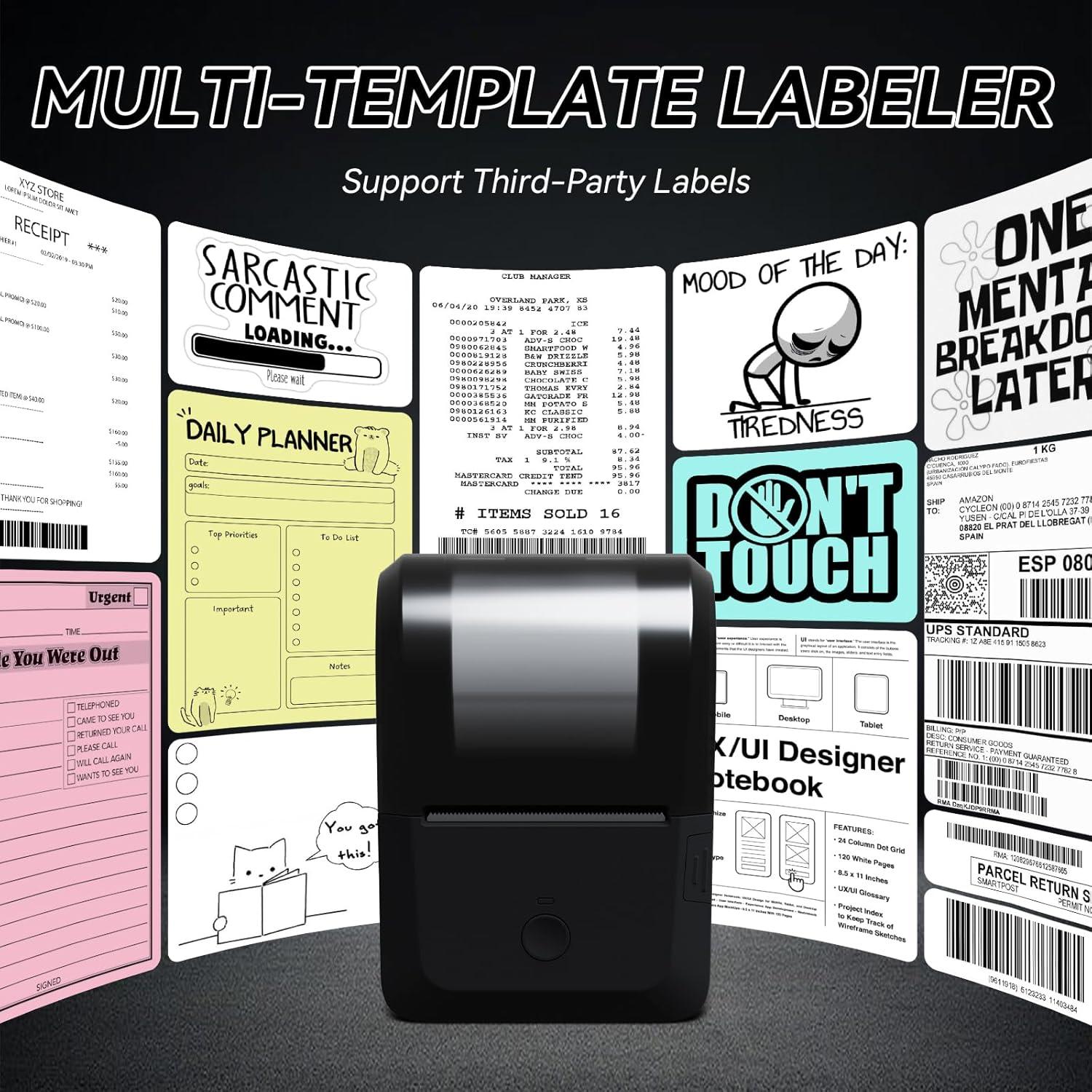 Impresora Térmica de Etiquetas PeriPage PB Gris 5.08 cm